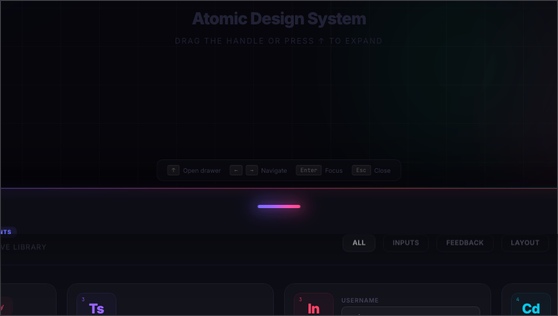 Widget Drawer — bars sliding from an edge